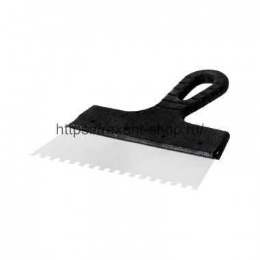 Фотография товара 'Rexant Шпатель фасадный REXANT 200 мм зуб 6х6 нержавеющая сталь, пластмассовая ручка, 89-0222'