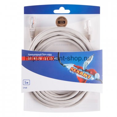 Фотография товара 'Rexant Пaтч-корд U/UTP, категория 5e, RJ45-RJ45, неэкранированный, PVC, 06-3204'