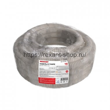 Фотография товара 'Rexant ТВ кабель в гофре, SAT 703 B + гофра d 16 мм (100 м), 01-9105-1'