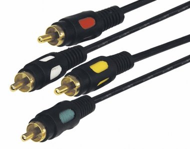 Фотография товара 'Rexant Шнур 4RCA Plug - 4RCA Plug 1.5М (GOLD) , 17-0312'