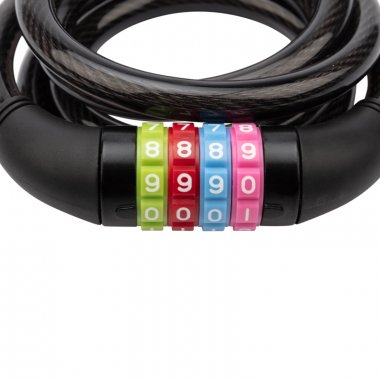 Фотография товара 'Rexant Тросовый кодовый замок взломостойкий для велосипедов и колясок 150 см, 79-0216'