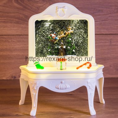 Фотография товара 'Rexant Декоративный светильник "Столик" с эффектом снегопада, подсветкой и новогодней мелодией, 501-064'