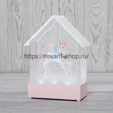 Фотография товара 'Rexant Декоративный светильник «Единорог» с конфетти и мелодией, USB, 501-186'