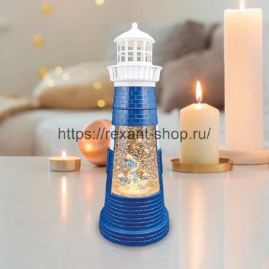 Фотография товара 'Rexant Декоративный светильник «Маяк синий» с конфетти и подсветкой, USB, 501-171'