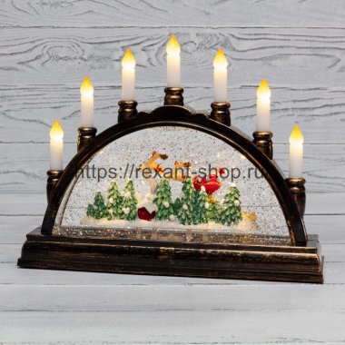 Фотография товара 'Rexant Декоративный светильник «Подсвечник» с эффектом снегопада, 501-164'