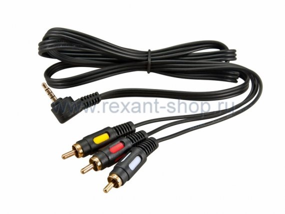 Фотография товара 'Rexant Шнур 3.5мм 4C Plug - 3RCA 17-4412'