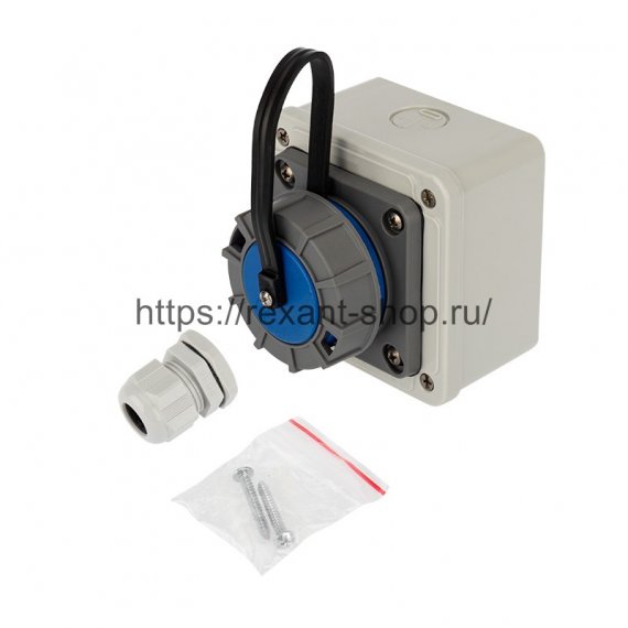 Фотография товара 'Rexant Розетка настенная влагозащищенная с крышкой 16 А 111-125'