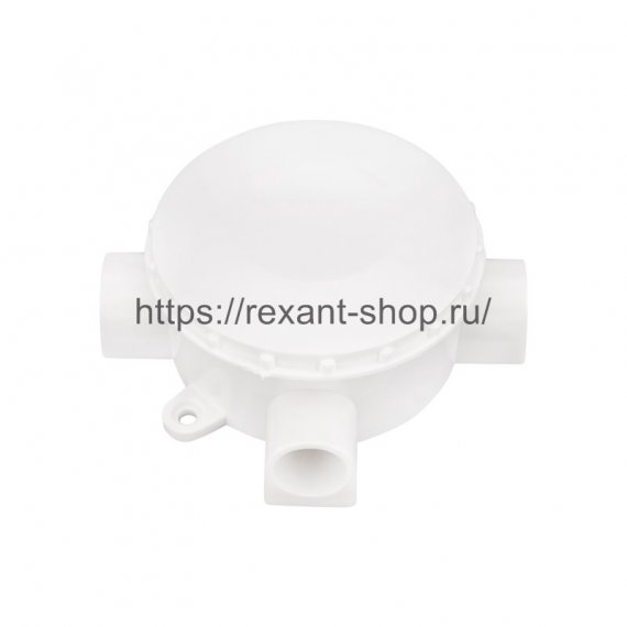 Фотография товара 'Rexant Коробка распаячная четырехрожковая ОУ, 70x35, IP20 28-3066'
