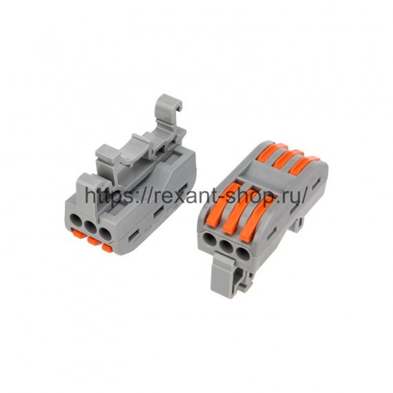 Фотография товара 'Rexant Клемма соединительная многоразовая проходная 3-полюсная 07-5238'