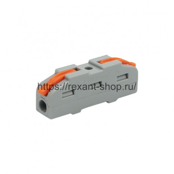 Фотография товара 'Rexant Соединительная клемма многоразовая проходная 1 полюс 07-5240'