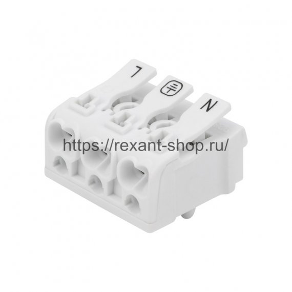 Фотография товара 'Rexant Клемма пружинная соединительная КСП 3-полюсная 07-6215-1'