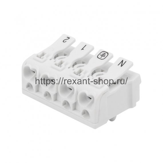 Фотография товара 'Rexant Клемма пружинная соединительная КСП 4-полюсная 07-6216-1'