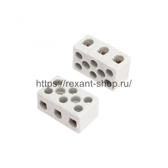 Фотография товара 'Rexant Клемма керамическая винтовая 10 мм? 3 пары контактов 07-6226'