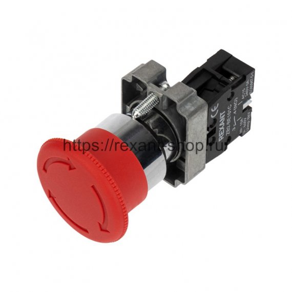 Фотография товара 'Rexant Кнопка XB2-BS поворотная красная грибок NC 36-5544'