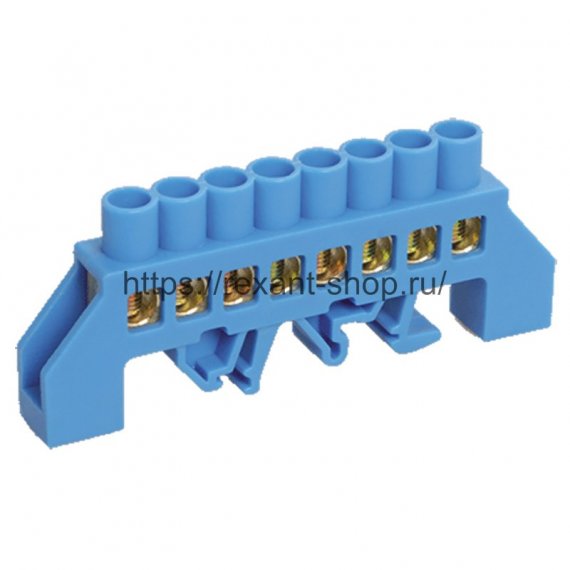 Фотография товара 'Rexant Шина «N» нулевая в комбинированном синем изоляторе 11-2314'