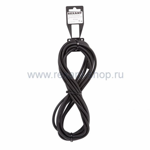 Фотография товара 'Rexant Труба автомобильная гофрированная 4,6 мм ПОЛИПРОПИЛЕН 15-0505'