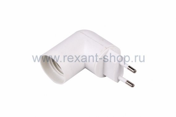 Фотография товара 'Rexant Переходник цокольный AC 220V-E14 с выключателем 11-8883'