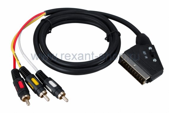 Фотография товара 'Rexant Шнур SCART Plug - 3RCA Plug с переключателем 17-1352'