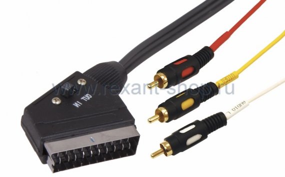 Фотография товара 'Rexant Шнур SCART Plug - 3RCA Plug с переключателем 17-1354'