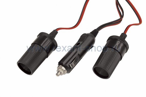 Фотография товара 'Rexant Разветвитель автоприкуривателя 2гн шнур (FD-1818) 16-0222'