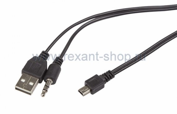 Фотография товара 'Rexant USB-AUX кабель на miniUSB для портативных колонок 18-4291'