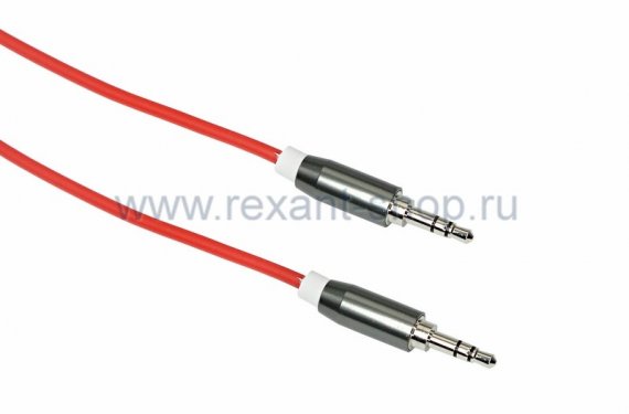 Фотография товара 'Rexant Аудио кабель AUX 3.5 мм шнур силикон 1M 18-4266'