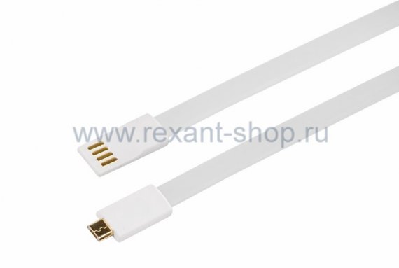 Фотография товара 'Rexant USB кабель microUSB, плоский силиконовый шнур 18-4280'