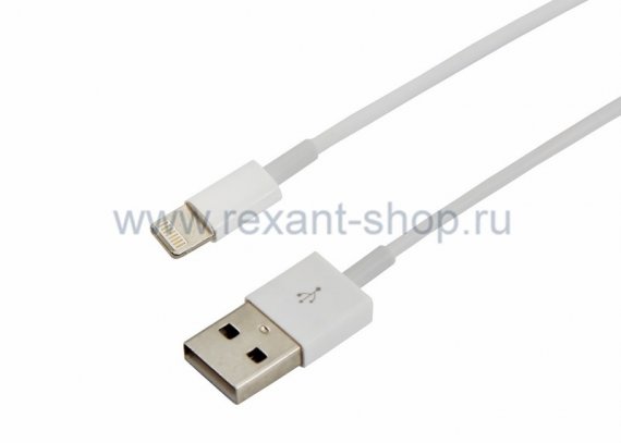 Фотография товара 'Rexant USB кабель для iPhone 5/5S/5C 18-1121'