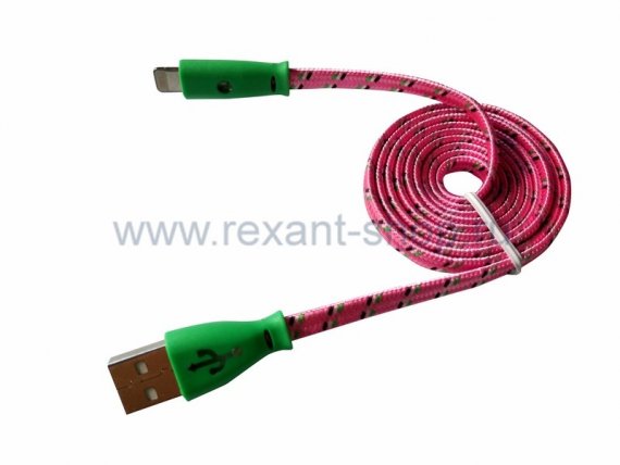 Фотография товара 'Rexant USB кабель светящиеся разъемы для iPhone 5/5S/5C 18-4258'