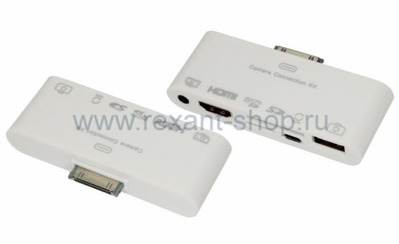 Фотография товара 'Rexant AV адаптер 6 в 1 для iPhone 4/4S на HDMI 40-0103'