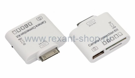 Фотография товара 'Rexant Адаптер для iPhone 4 на USB, SD, microSD 18-0154'