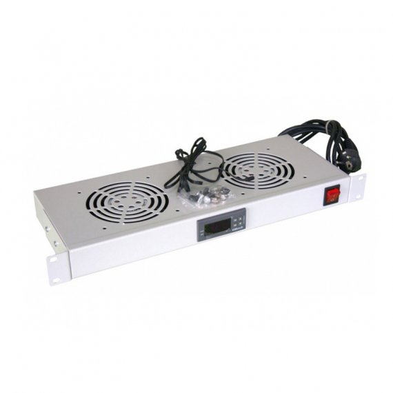 Фотография товара 'Rexant 04-2604 Модуль вентиляторный с термостатом 19" 1U с 2-мя вентиляторами'