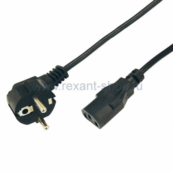 Фотография товара 'Rexant Сетевой шнур Евро (PVC) (кабель питания с заземлением) 11-1132'