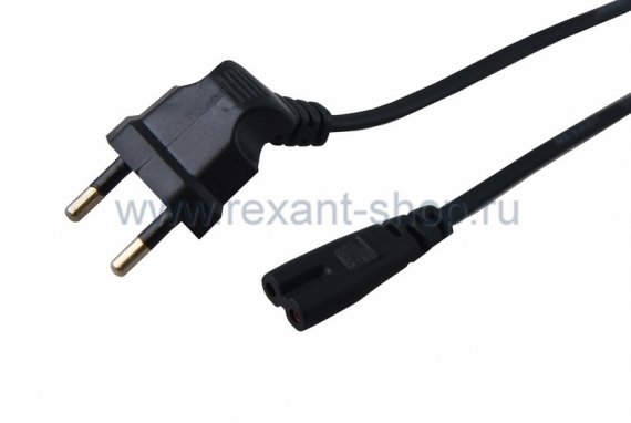 Фотография товара 'Rexant Шнур сетевой (угловая вилка) 2x0.5 мм2 11-1103'