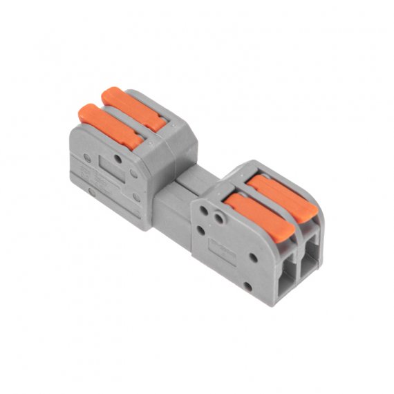 Фотография товара 'Rexant 07-5262 Клемма СМК 222-422R проходная разъемная 2 полюса серая 0,2-2,5/4мм?'