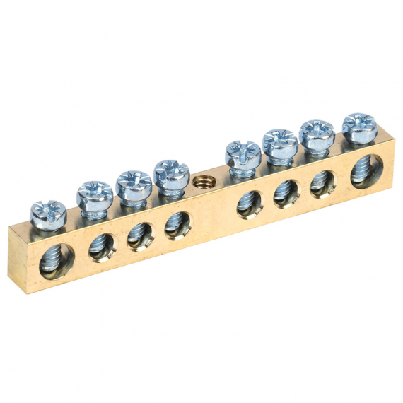 Фотография товара 'Rexant 11-2358 Шина PEN «земля-ноль» 6х9 мм 8/1 (8 групп/крепеж по центру)'