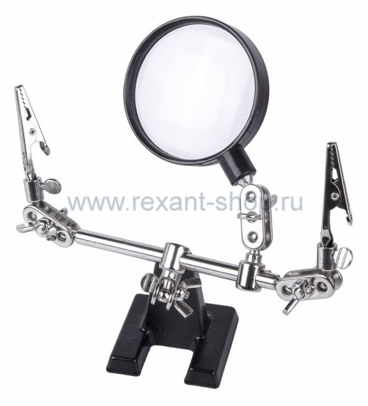 Фотография товара 'Rexant Держатель "третья рука" с лупой х2.5 (HT-390) (ZD-10R) 12-0251-4'