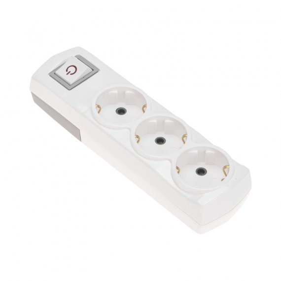 Фотография товара 'Rexant 13-4401Колодка PREMIUM 3 гнезда, с/з, с выключателем'