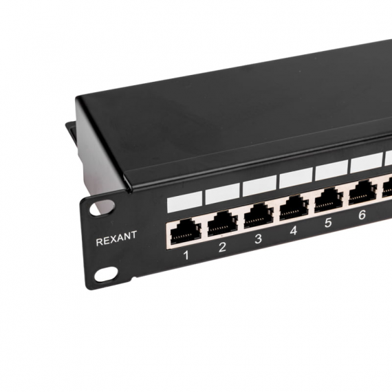 Фотография товара 'Rexant 02-0054 Панель коммутационная наборная 19", 1U, 24 порта, STP'
