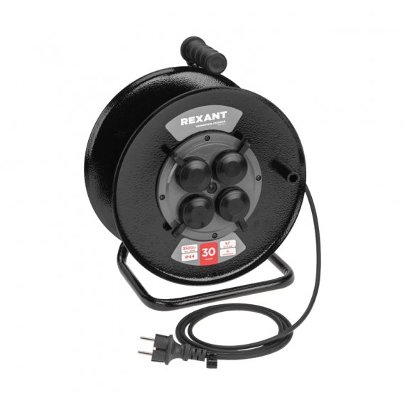 Фотография товара 'Rexant 13-5011 Удлинитель силовой КГ на катушке 4 гнезда, с/з, 30м, 3х1,5мм?, IP44'