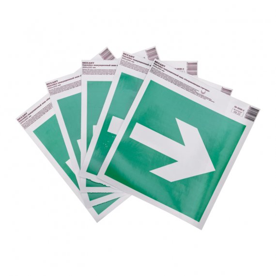 Фотография товара 'Rexant 56-0030-3 Наклейка эвакуационный знак "Направляющая стрелка" с хедером'