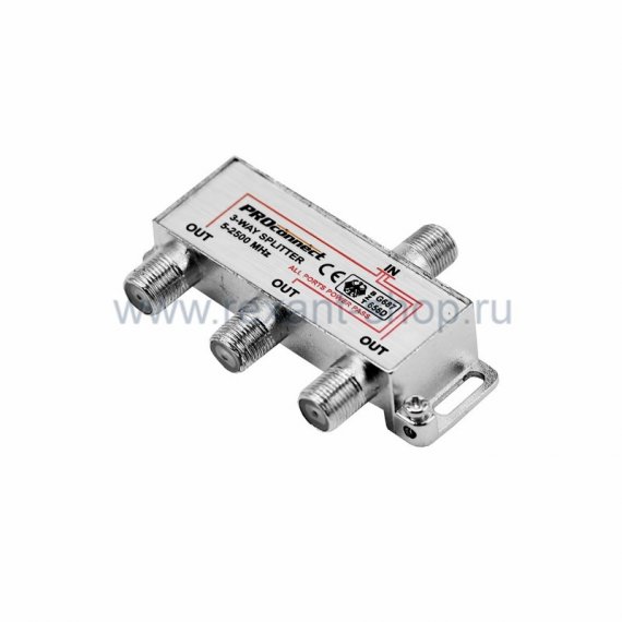 Фотография товара 'Rexant ДЕЛИТЕЛЬ ТВ х 3 под F разъём 5-2500 МГц 05-6202-4'