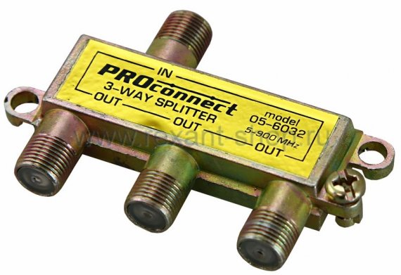 Фотография товара 'Rexant ДЕЛИТЕЛЬ ТВ х 3 под F разъём 5-900 МГц 05-6032'