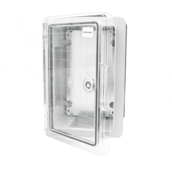 Фотография товара 'Rexant 11-0410 Корпус пластиковый ЩМПп с прозрачной дверцей и монтажной панелью 300х200х130мм'
