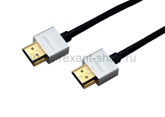 Фотография товара 'Rexant Шнур HDMI - HDMI gold 0.5М Ultra Slim 17-6700'