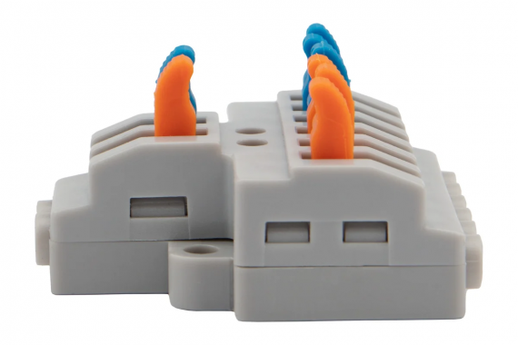 Фотография товара 'Rexant 07-5281 Клемма СМК 2х3D проходная разветвительная 2 полюса на DIN-рейку (0,08-4 мм?)'