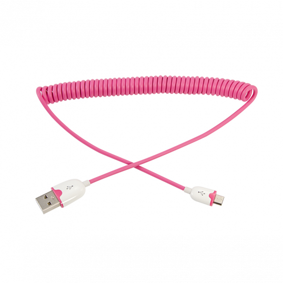 Фотография товара 'Rexant 18-4303 USB кабель универсальный microUSB шнур витой 1,5М розовый'