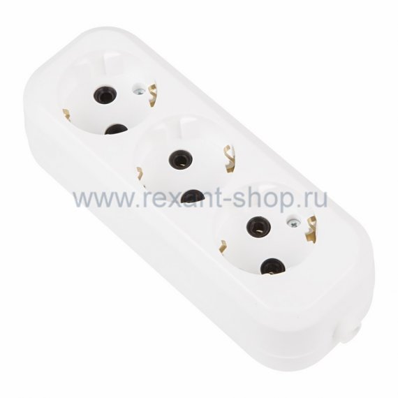 Фотография товара 'Rexant Колодка 3 гнезда с заземлением эконом 11-8712'