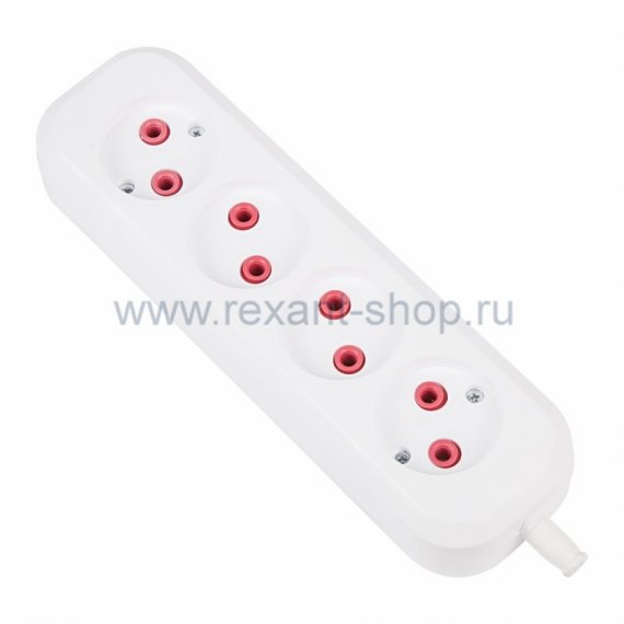 Фотография товара 'Rexant Колодка 4 гнезда без заземления эконом 11-8714'