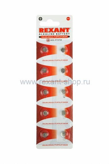 Фотография товара 'Rexant Батарейка LR66,AG4,LR626,G4,177,GP77A,377,SR626W 30-1037'
